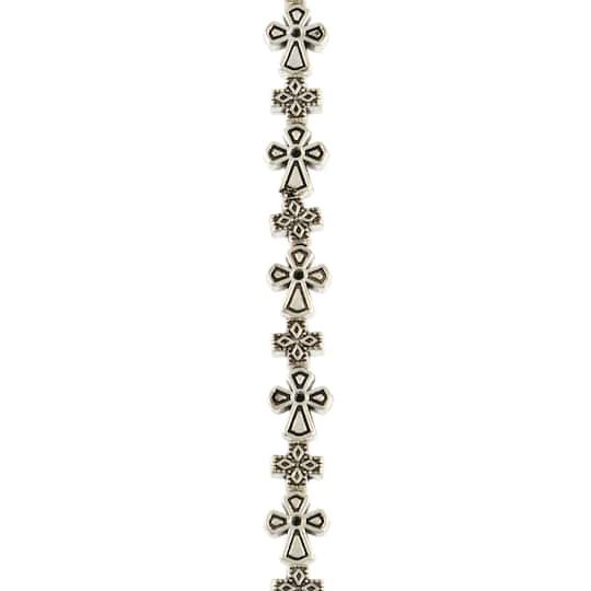 Antique Silver Metal Cross Mix Beads by Bead Landing™